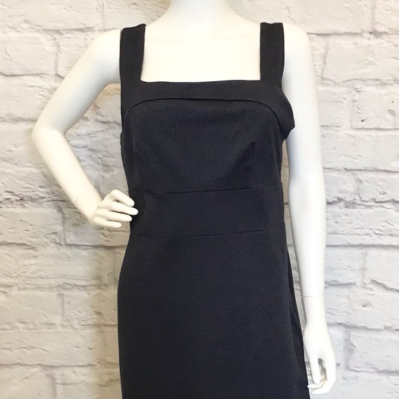 Banana Republic Factory 10 NWT Midi Long Dress Square Neck Navy Blue Stretch - Picture 7 of 15